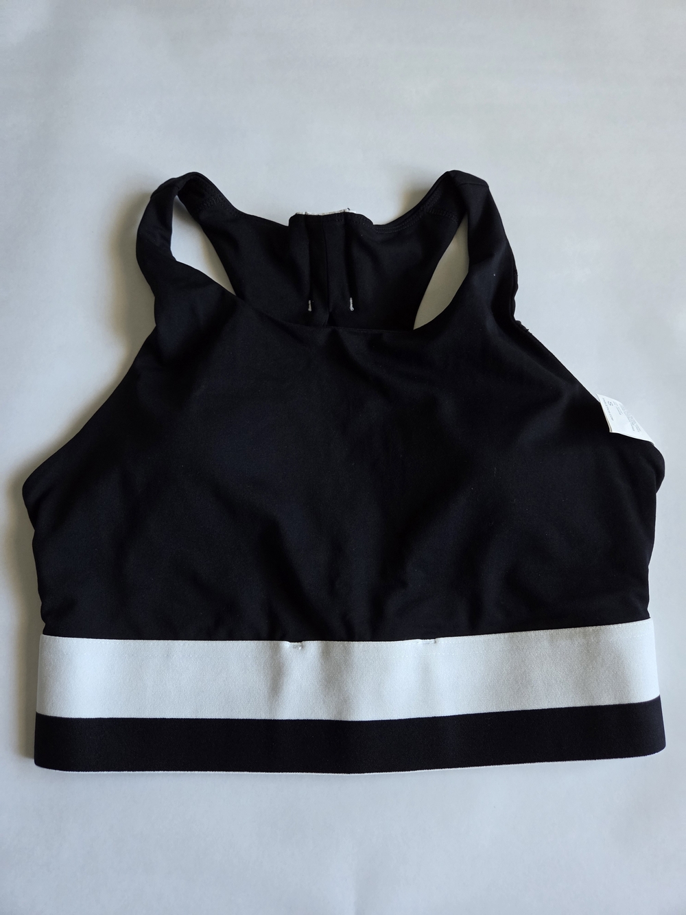 Fabletics Black Sports Bra with White Contrast Band